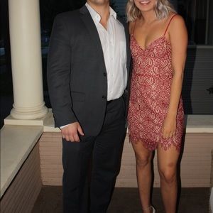 Red lace for love and lemons dress